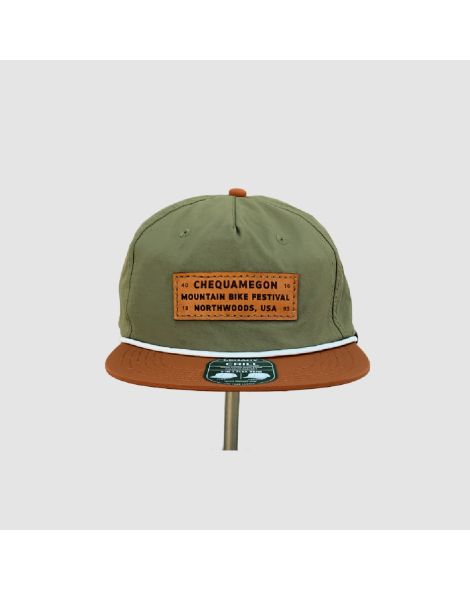 Unisex Seven Clay Cheq Flat Brim Hat - Olive-One Size