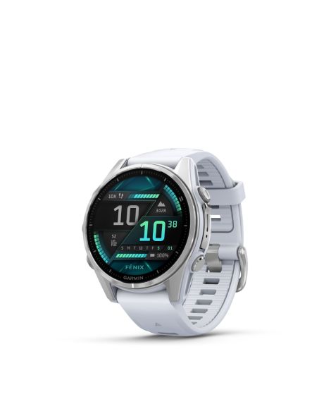 Garmin fenix 8 - 43 mm, AMOLED, Silver with Whitestone Silicone Band